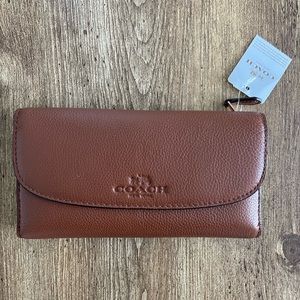 NWT coach brown leather wallet